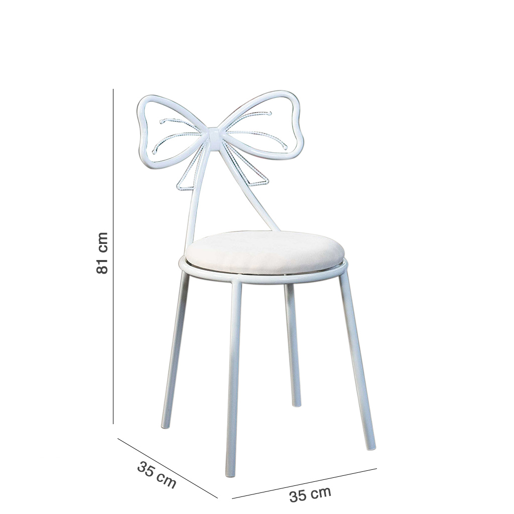 Ghế trang điểm hình nơ White - Ảnh 4