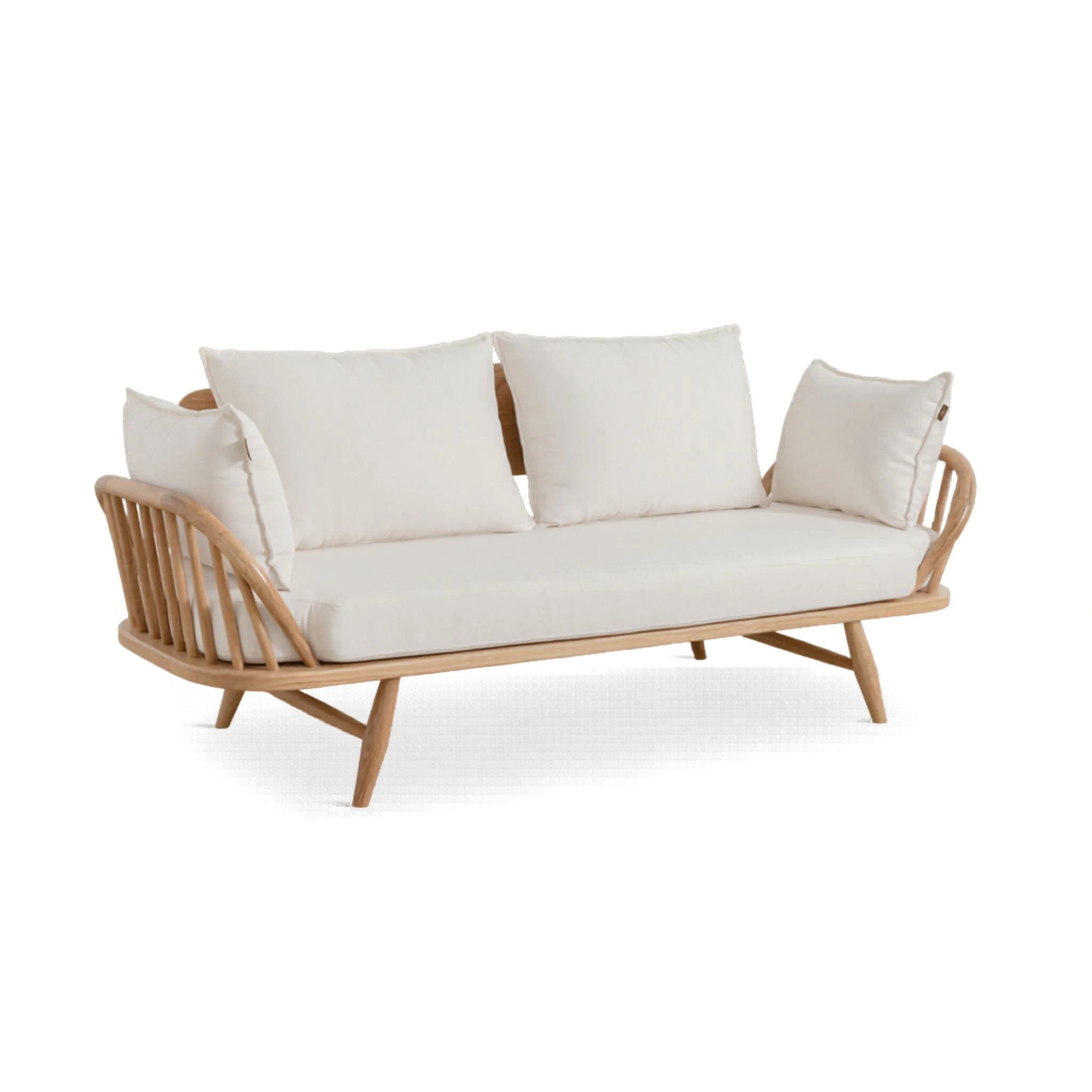 Sofa gỗ sồi nệm vải trắng êm ái tại Thành phố Hồ Chí Minh